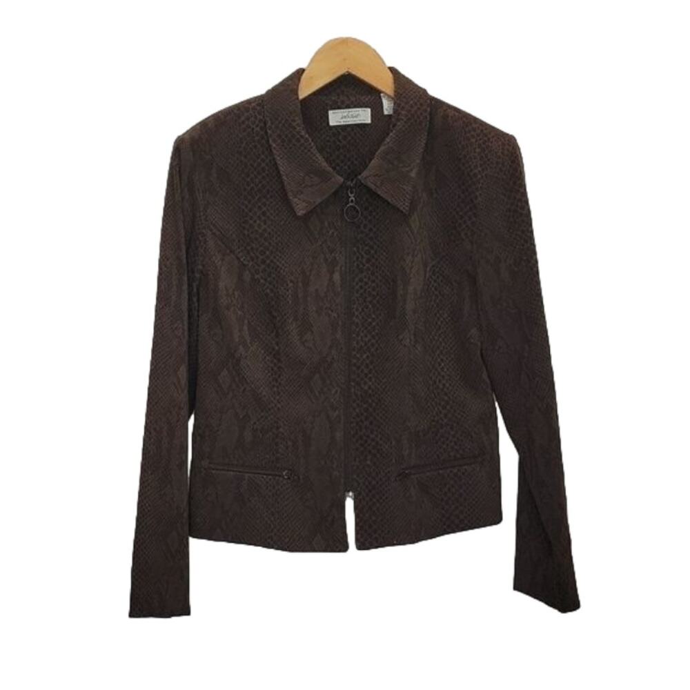 Lord & Taylor Snake Skin design zip up jacket